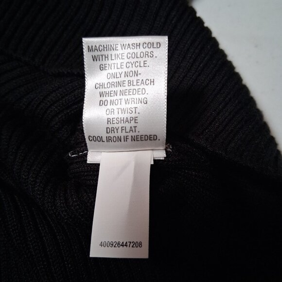 Croft And Barrow Ribbed Knit Shirt Women Medium Black Mock Neck Sleeveless NEW - Picture 7 of 10